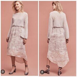 Anthropologie 2 pc Sweater Dress S NEW Alpaca Wool Swirl Print Midi